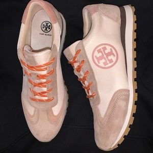Tory Burch Pink and Cream Sneakers